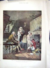 Old Antique Print 1899 Poor