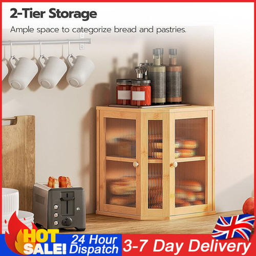 Tier bamboo bread box - bread,