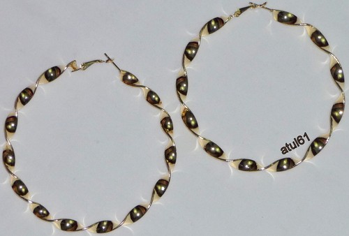 Hoop earrings big twisted - earrings,