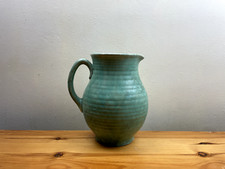 VINTAGE ARTHUR WOOD STAFFORD ENGLAND ART DECO JADE DUCK EGG EARTHENWARE JUG