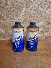 2 x Vintage Castrol Aviation Aero Jet Engine Oil Quart Can Tin Aircarft Plane 