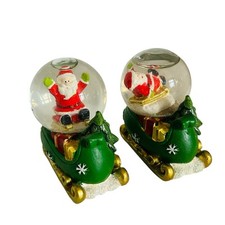 Vintage Snow Globe x2 Santa