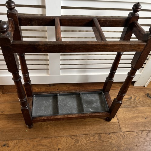 Oak vintage umbrella stand - umbrella, in