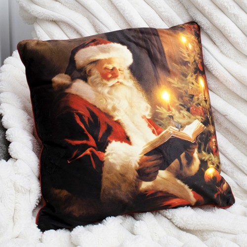 Reading santa led cushion - santa,