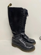 Fabulous Dr. Martens Boots 20 hole 12270 UK6 Black Knee high JC002