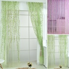 Sheer-Curtain Leaves Print