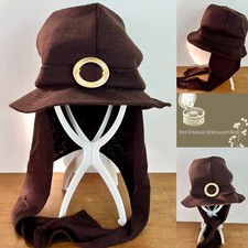 Vintage Hat Brown Fabric