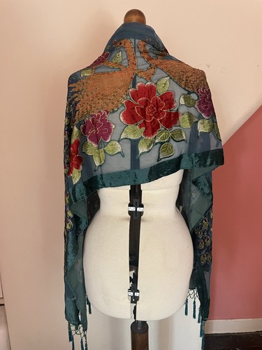 Silk velvet devoré beaded - velvet,