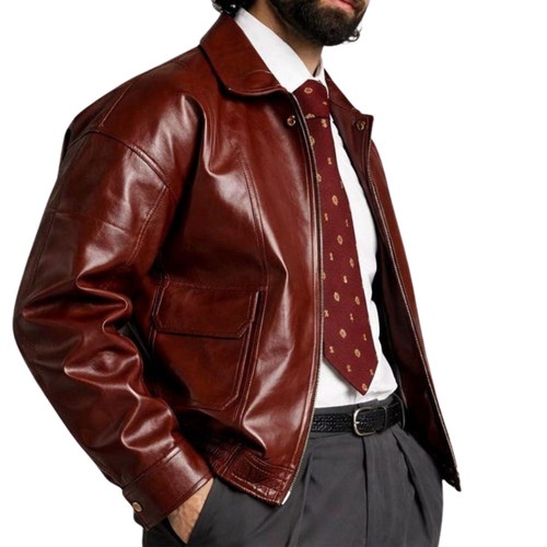 Men burgundy leather - men's,