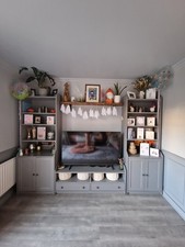 IKEA HAUGA tv combination unit/dressers Grey Used Good Condition