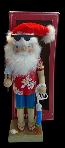 Beach santa nutcracker - beach, 12”