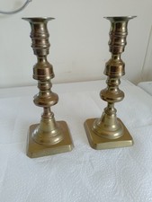 Pair Vintage 8" Brass Candle