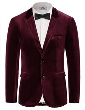 Men’s Slim Fit Velvet Blazer