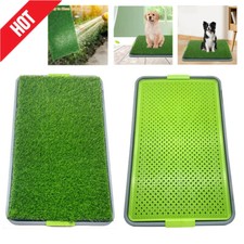 Pet Dog Toilet Mat Indoor Restroom Training Puppy Portable Grass Potty Loo Tray