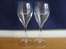 Pair of Lanson Crystal Champagne Flutes