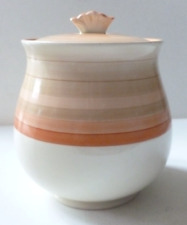 WEDGWOOD POTTERY Art Deco LIDDED JAR / TEA CADDY Banded hand painted decoration