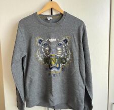 Men’s KENZO Grey Tiger Embroidered Motif Sweater Jumper Size L