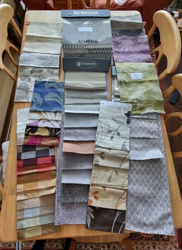 Over fabric samples - of,