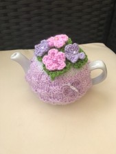 Hand knitted basket weave tea - hand,