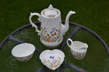 Aynsley Fine Bone China Cottage Garden 4 Piece Morning Coffee Set