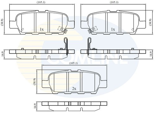Comline rear brake pad - comline,