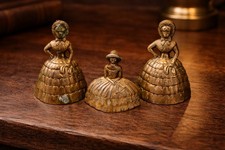 Vintage Brass Lady Bells Set