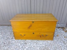 Antique Pine Blanket Box Mule Chest Trunk Chest Coffee Table 