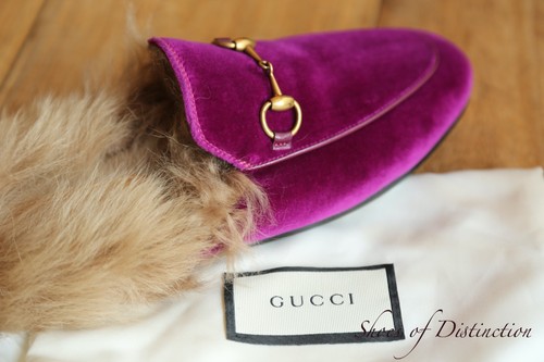 Gucci princetown purple velvet - princetown,