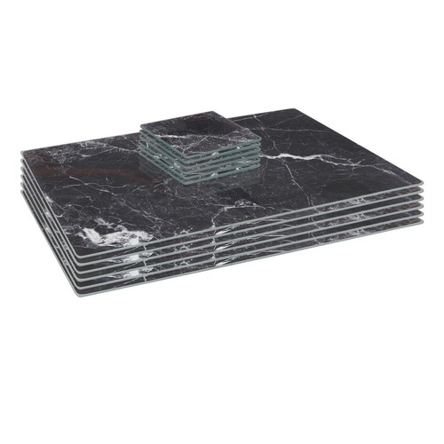12pc rectangle glass placemats - rectangle,