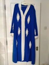 Abaya Burka Blue White Floral