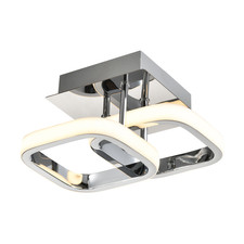Contemporary Compact Double Head LED Chrome Ceiling Light Fitting by Happy Ho...