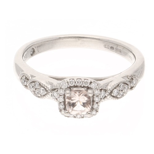 18carat white gold morganite - gold,