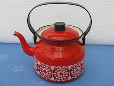 Vintage Red Enamel Teapot