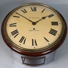 REGENCY ANTIQUE DIAL WALL CLOCK fusee convex dial/glass Wm. LONDON working order