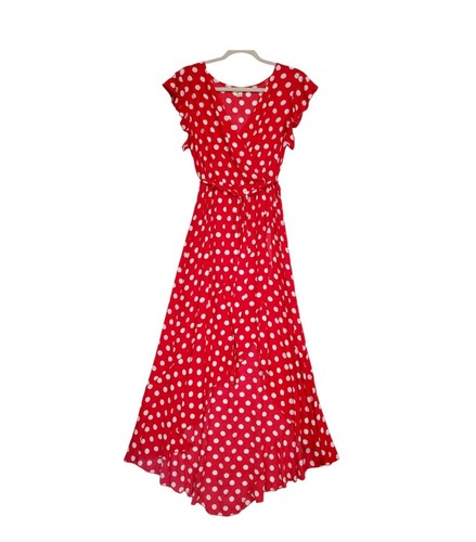 Red polka dot faux - red,