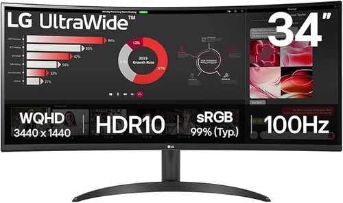 34wr50qk va led black - lg, 34"