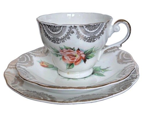 Vintage bone china trio tea - bone,
