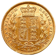 SCARCE 1883 Sydney Shield Back Victoria Gold Full Sovereign Coin 1883S