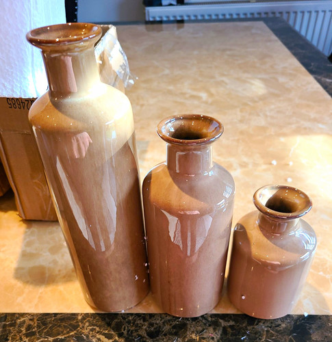 Set glazed ceramic bottle - 3,