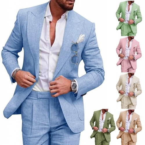 Men suit piece linen - men's,