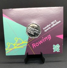 2011 50p Rowing Carded Olympic Coin –BUNC– Fifty Pence London Games 