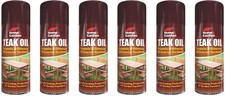 6 x 400ml Teak Oil Exterior Hardwood/Softwood Garden Furniture Spray