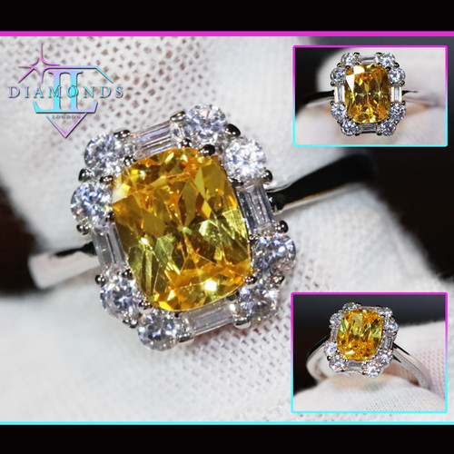 Yellow oval diamond ring - oval,