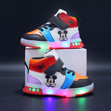 Kids Boys Girls LED Light Up Trainers Sneaker Luminous Flashing Sport Shoes Size
