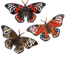 3 Butterfly decorations 18cm
