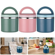 1L Thermo Thermal Lunch Box Food Container Lunch Warmer Stainless Steel Round