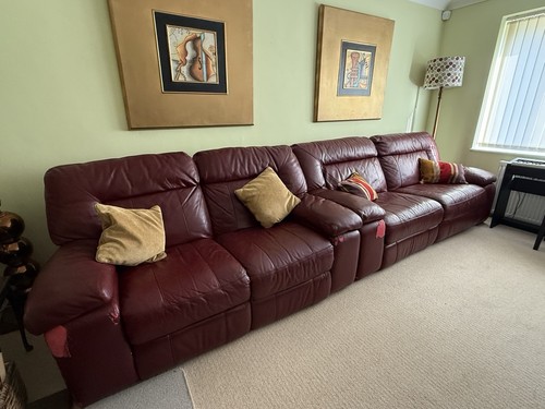 Dfs burgundy recliner leather - burgundy,