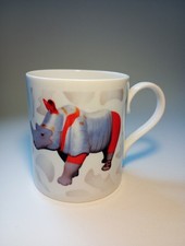 Rhino Mania "Rhino Romano" Rhinoceros Bone China Mug Artist Anthony Braniff