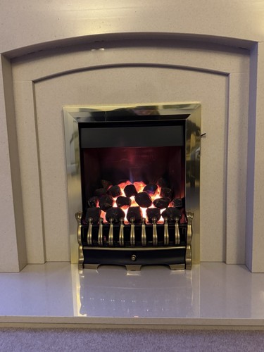 Gas fire brass trim - gas,