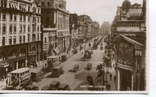 Old Double Decker Buses,Wagons and Cars on a very busy Kingsway London       T45
